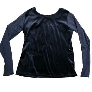 Natorious Y2K‎ Black Velour And Sheer Top Witchy Witchycore Rock Gothic Emo Punk